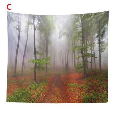 

Toponeto Misty Forest Tapestry Wall Hanging Nature Landscape Tapestry Sunshine Through Tree Tapestries For Bedroom Living Room
