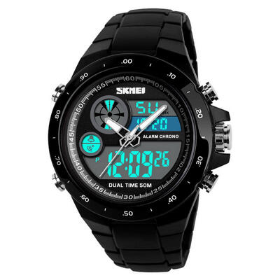 

SKMEI Waterproof Round Dial Sports Digital Wristwatch Student Watch With Luminous Effect Dual Time Display