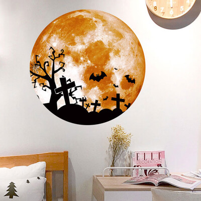 

〖Follure〗Creative Luminous Moon-shadow Wall Sticker Halloween Decoration Sticker Bat