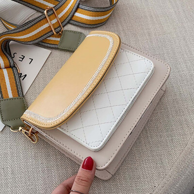 

Young woman fresh 2019 summer new Korean version hit color 100 pieces of small square bag fashion broadband single shoulder obliqu