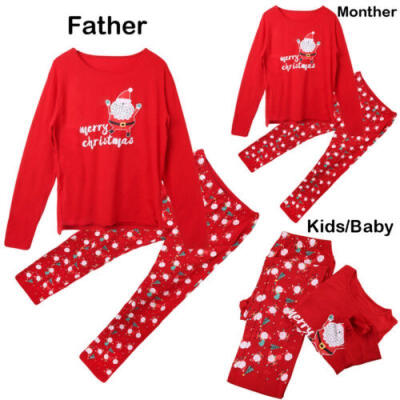 

Family Matching Christmas Pajamas PJs Adult Women Men Kids Nightwear Pyjamas Set