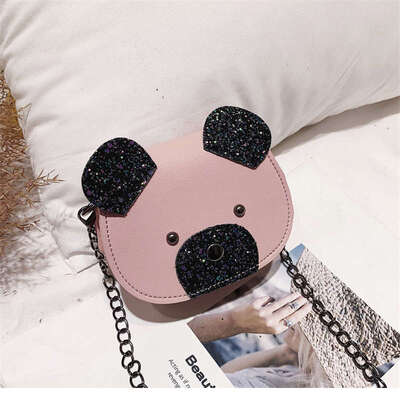 

Fashion Women Cute Girls Kids Children High Cartoon Bear Design Cross-body Handbag PU Shoulder Messenger Bag
