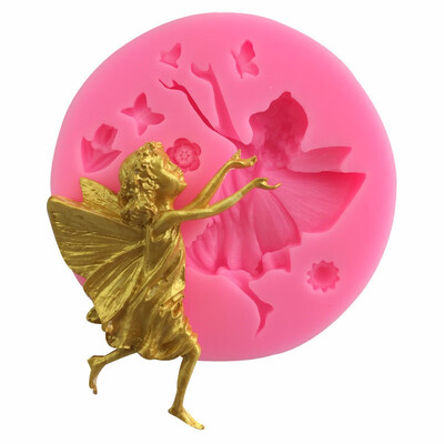 

Flower Girl Chasing Butterfly Shape Mold Cake Fondant Decoration mold Durable Baking Decoration Tools Household Kitchen Supplies