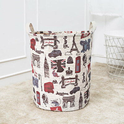 

Gobestart Waterproof Canvas Laundry Clothes Basket Storage Basket Folding Storage Box A