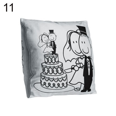 

Double-sided Print Black White Couple Pillow Case Cushion Cover Sofa Bed Decor