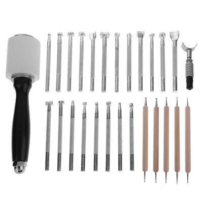 

27pcs Stitching Carving Woodworking Sewing Saddle Groover Leather Craft Kit