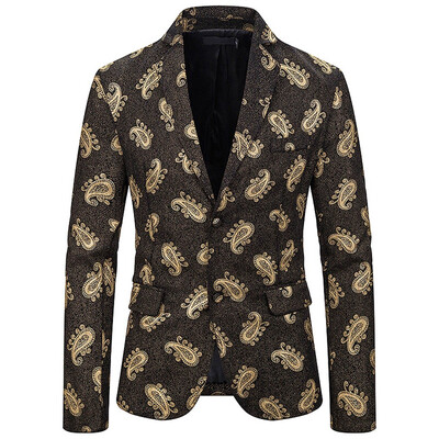 

Toponeto Fashion Mens Casual Print Suit Lapel Slim Fit Stylish Suit Coat