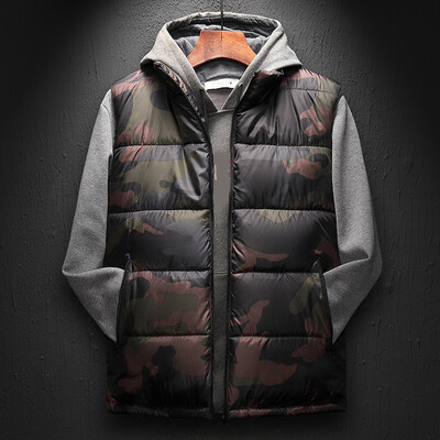 

Mlide Mens Casual Simple Stand Collar Warm Down Cotton VestPocket Solid Color