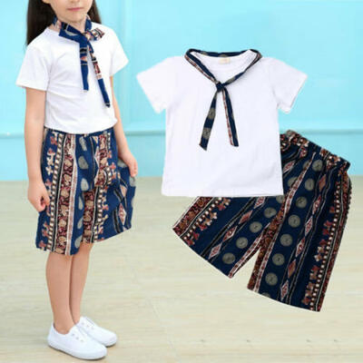 

UK Toddler Baby Girl Kid Summer Casual T-shirt Pants Outfits Clothes Sets 1-6Y