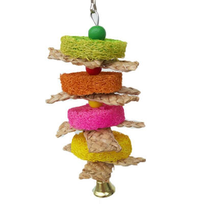 

Parrot Bird Pet Hanging Swing Bird Corn Husk Chewing Bite Scratch Toys