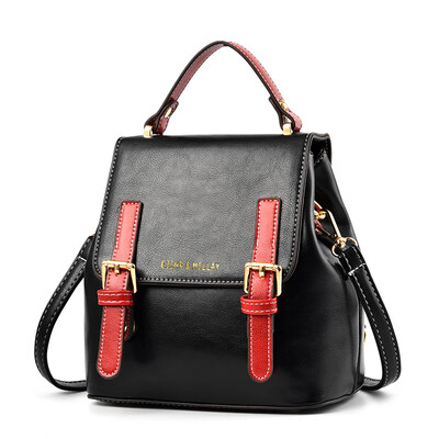 

Retro backpack womens double shoulder new England Korean version of soft leather Joker fashion PU female student bags