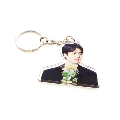 

KPOP EXO Double-sided Colorful Printing Pendant Keychain Cartoon Acrylic Pendant Key Ring Cute Christmas Gifts Hot Gift for Fans