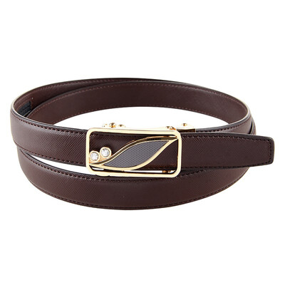 

BPSTAR Womens Automatic Buckle Genuine Leather Ladys Ratchet Holeless Belt Business High Quality Womens Real Belt for Pants
