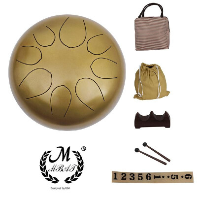 

10 Inch Steel Tongue Drum Percussion Instrument Hand Pan Drum with Drum Mallets Carry Bags Note Sticks