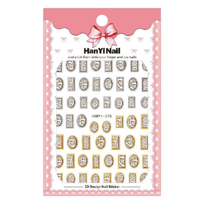 

1 Sheet 3D Nail Stickers F-lame Animal Letters Pattern Adhesive Nail Art Sticker Manicure Decoration