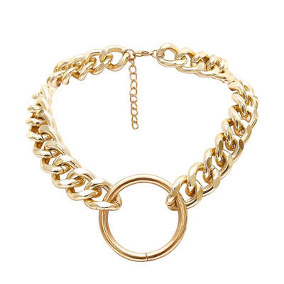 

Women Fashion Hip Hop Circle Pendant Thick Chain Choker Necklace Jewelry Gift