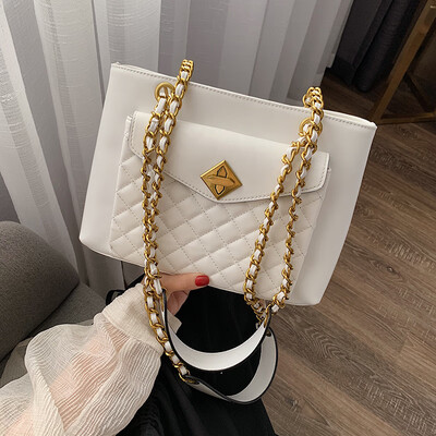 

Ladies bag new Korean version of the embroidered line Lingge lock buckle shoulder bag handbag Messenger bag fashion tide