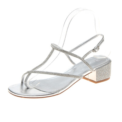 

Sandals female summer fairy wind ins tide Joker fashion thick rhinestone ladies high heels