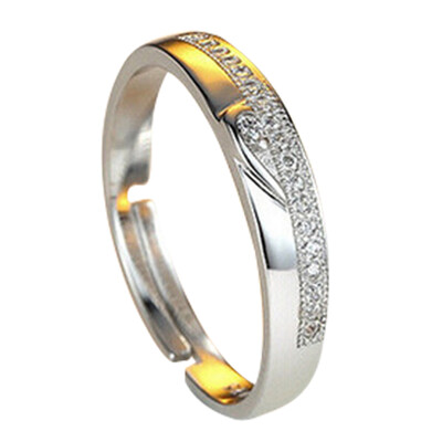

White gold couple wedding Adjustable engagement ring
