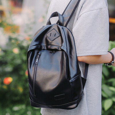 

Backpack double - shoulder bag male Korean version of casual high school student bag fresh&simple fashion couple travel packag