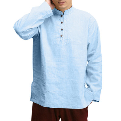 

Toponeto Fashion Mens Casual Solid Long Sleeve Stand T Shirts Tops Blouses