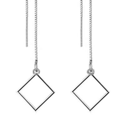 

Stylish Geometric Ornaments Minimalist Series White Fungus Long Simple Earrings