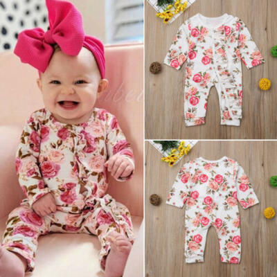 

Newborn Infant Baby Girl Floral Romper Ruffle Jumpsuit Bodysuit Playsuit Outfits