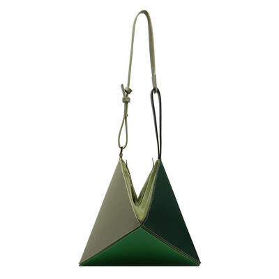 

Hit Color Geometric Shoulder Handbags PU Leather Women Foldable Large Totes