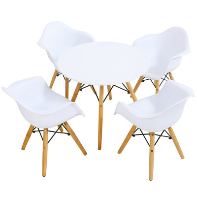 

5 Piece Kids Modern Round Table Chair Set