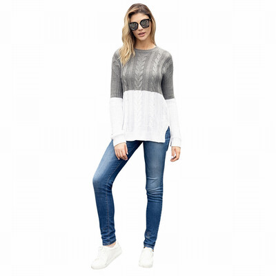 

round neck long sleeve pullover sweater knit sweater