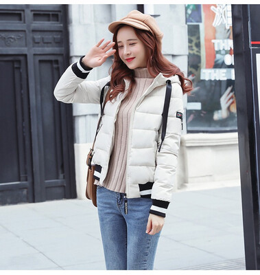 

2018 new short padded lady down padded jacket winter cotton-padded jacket&hat jacket for the Korean version of slim student