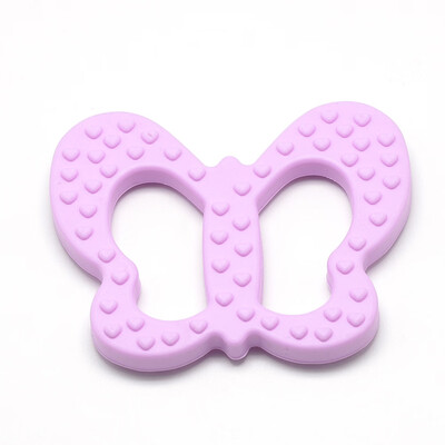 

Food Grade Environmental Silicone Big Pendants Chewing Pendants For Teethers DIY Nursing Necklaces Making Butterfly Violet 80