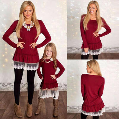 

Mother&Daughter Lace Clothes Parent-child dress Family Matching Outfits Set