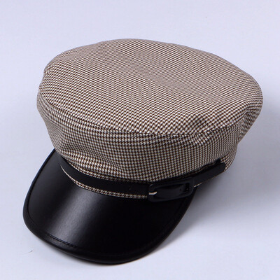 

Autumn&winter military hat children British Korean wave youth curved brim berets Joker fashion lattice painter octagonal hat
