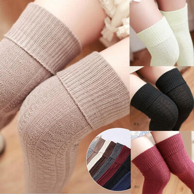 

Fashion New Ladies Winter Soft Cord Knit Knee Boots Thighs High Warm Socks Leggings