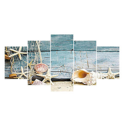 

5pcs 5D DIY Full Drill Diamond Painting Beach Shell Cross Stitch Embroidery