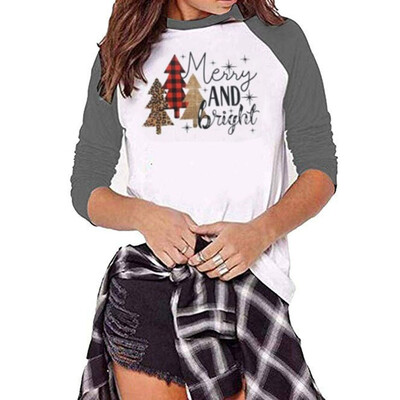 

Tailored Christmas Women Color Patchwork Print Tops Hooded Pullover Blouse T-Shirts