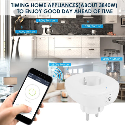 

Wifi Smart Socket Plug with Big OnOff Switch ButtonUSB Port Remote Control Timing Function Voice Control