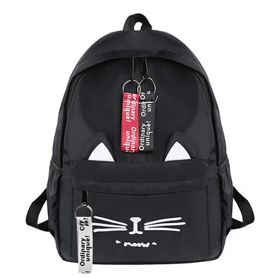 

Cute Cat Print Backpacks Women Canvas School Bags Large Capacity Knapsack