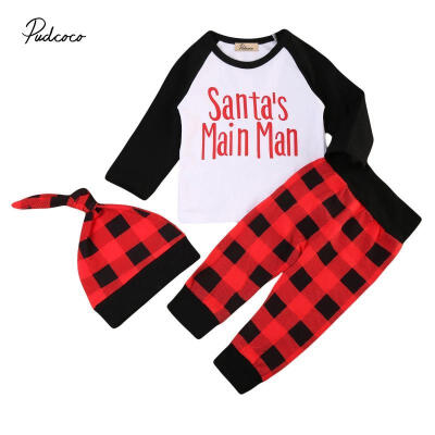 

Baby Boys Tops Romper Pants 3PCS Newborn Kids Trousers Hat Outfits Clothes Set