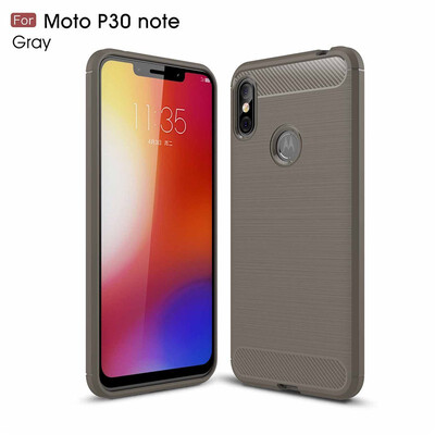

Back Cover For Motorola Moto P30 Note Case Carbon fiber Soft Fundas Coque Celulars Fecoprior