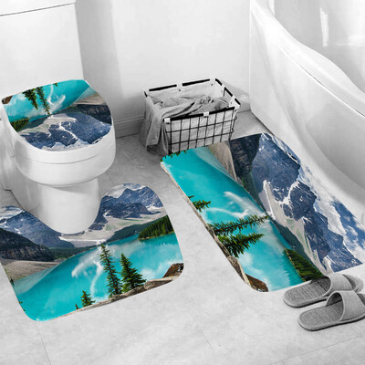 

Gobestart 3pcs Non-Slip Fish Scale Bath Mat Bathroom Kitchen Carpet Doormats Decor