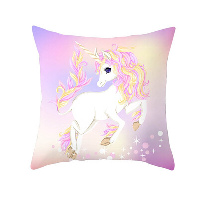 

Cute Rainbow Unicorn Pillow Printed Bed Sofa Cartoon Throw Pillow Case Cushion Cover
