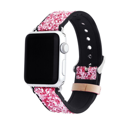 

〖Follure〗Bling Glitter Leather Wrist Replacement Strap Watch Band For Apple iwatch 4 40mm