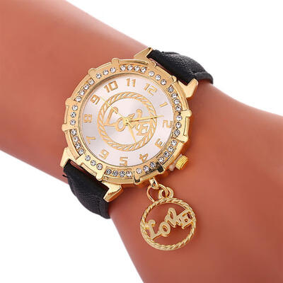 

Fashion Pendant Watch WomenS Leather Strap Stainless Steel Analog Quartz Wristwatch Gold Diamond Watches Relogio Feminino