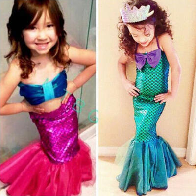 

Kids Ariel Little Mermaid Sets Girls Princess Fancy Dress Party Cosplay Costumes