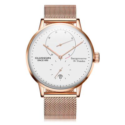 

GUANQIN Business Steel Net Band Men Automatic Mechanical Watch
