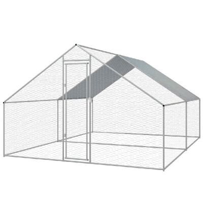 

Outdoor Chicken Cage Galvanized Steel 910"x131"x66