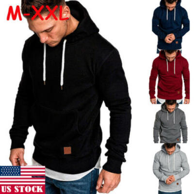 

Mens Winter Hoodies Slim Fit Hooded Sweatshirt Outwear Sweater Warm Coat Jacket