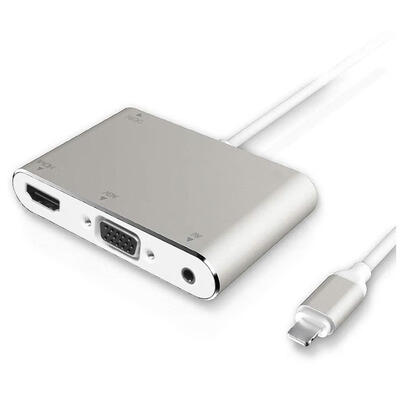 

8Pin to HDMI VGA 35mm Audio Converter 1080P Adapter Cable for iPhone iPad
